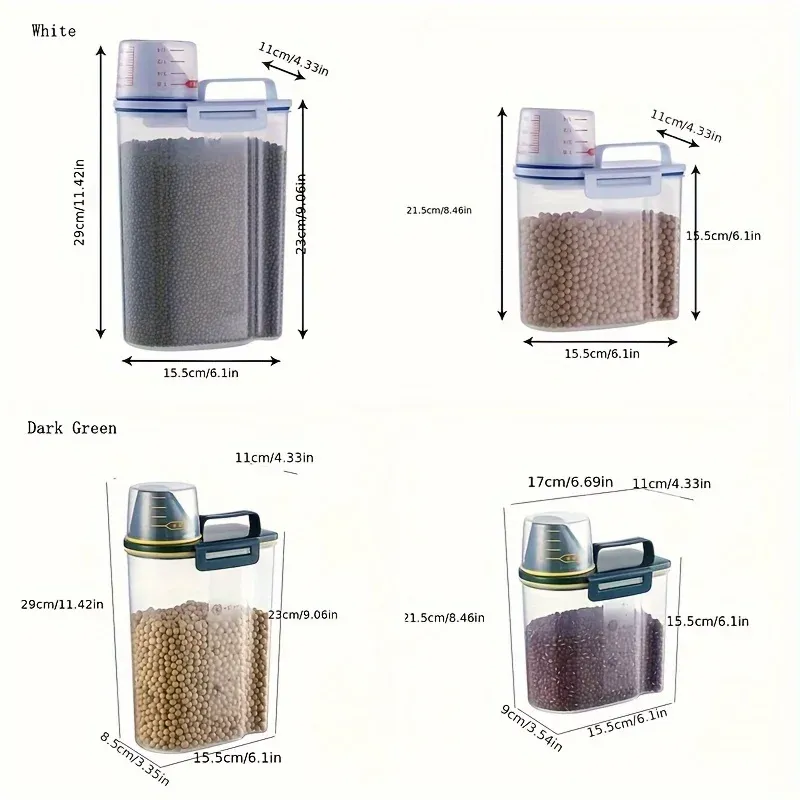 Airtight Pet Food Storage Container with Measuring Cup, Waterproof Portable Bucket Dispenser and Handle for Dry Kibble, Ideal for Dog and Cat Owners in Ghana thumbnail 5