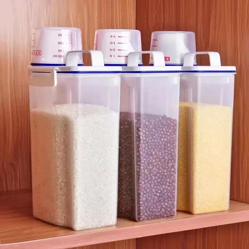 2.5L Airtight Food Storage Container with Lid - Portable Kitchen Organizer for Grains, Flour, Rice, Laundry Detergent - Clear Scale Design showcase 12