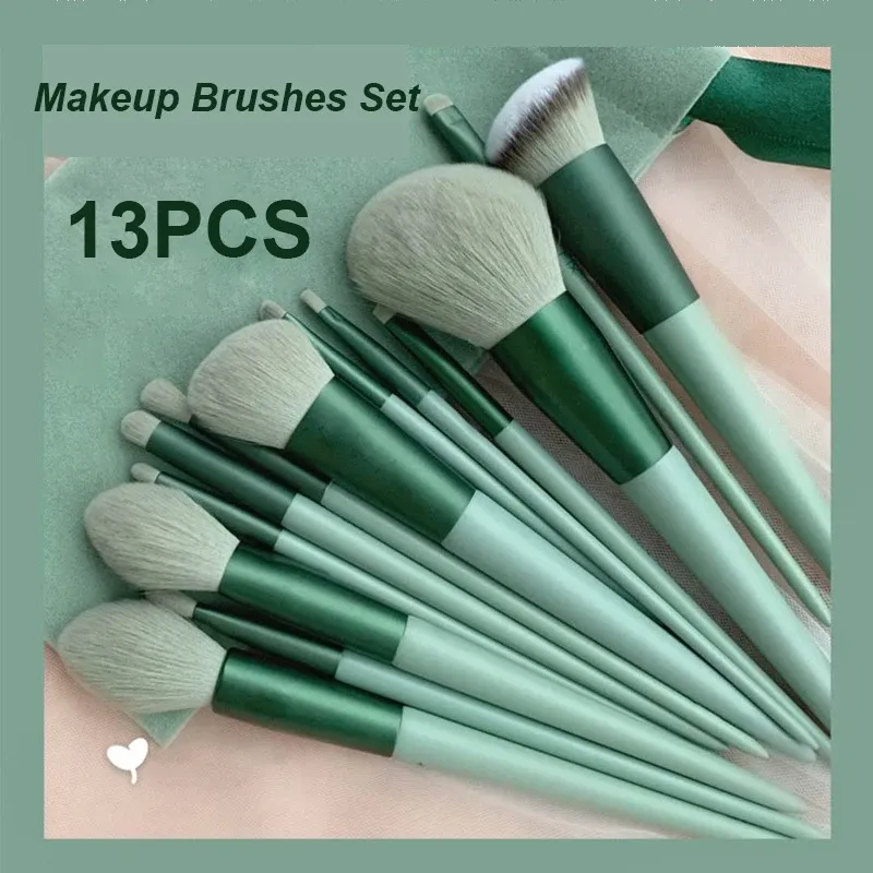 13-Piece Professional Makeup Brush Set for Women - Soft Cosmetic Tools for Eyeshadow, Foundation, Blush, and More - Includes Bag showcase 1