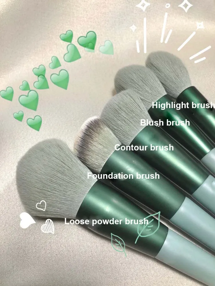 13-Piece Professional Makeup Brush Set for Women - Soft Cosmetic Tools for Eyeshadow, Foundation, Blush, and More - Includes Bag showcase 2