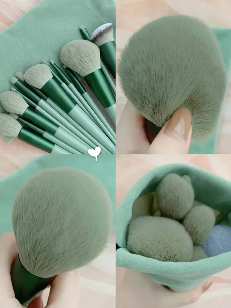 13-Piece Professional Makeup Brush Set for Women - Soft Cosmetic Tools for Eyeshadow, Foundation, Blush, and More - Includes Bag showcase 6