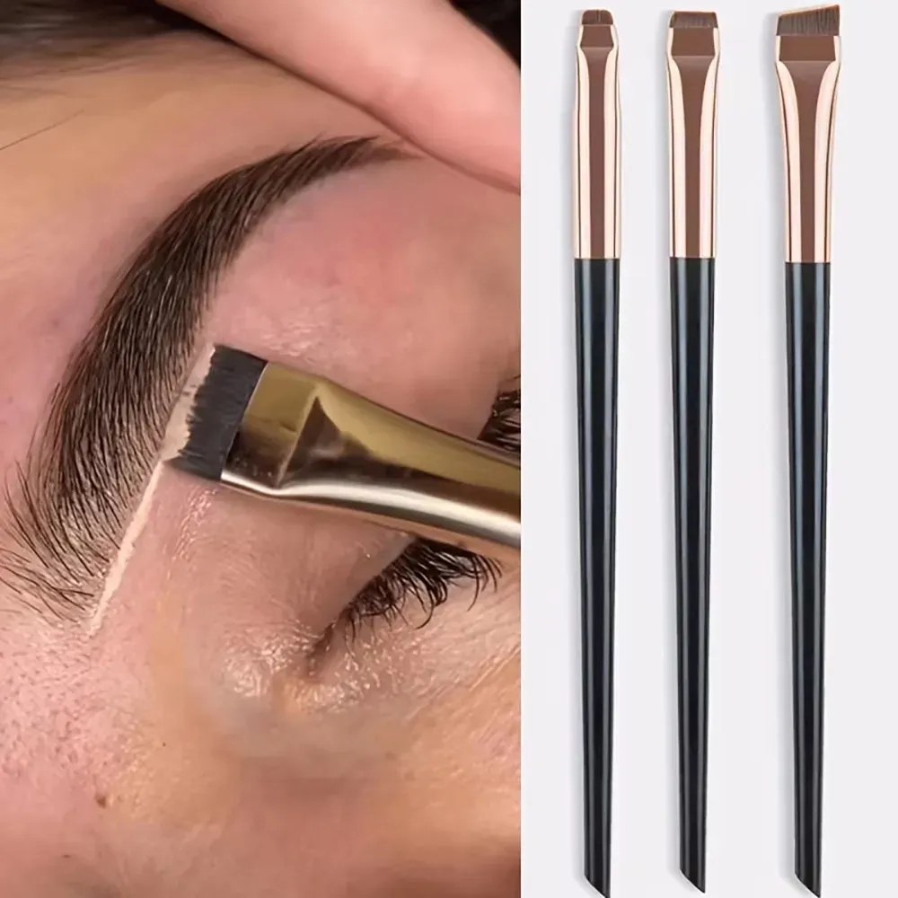 3-Piece Professional Makeup Brush Set: Sickle Eyeliner, Fine Angled Eyebrow, Ultra-Fine Eyeshadow Brushes for Precision Application thumbnail 1