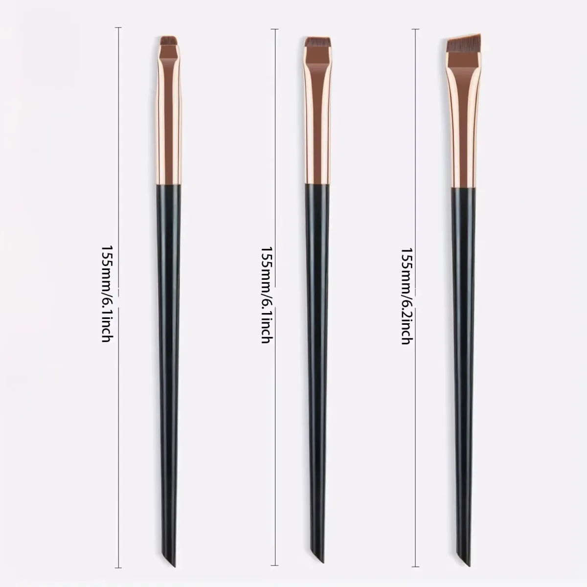 3-Piece Professional Makeup Brush Set: Sickle Eyeliner, Fine Angled Eyebrow, Ultra-Fine Eyeshadow Brushes for Precision Application showcase 8