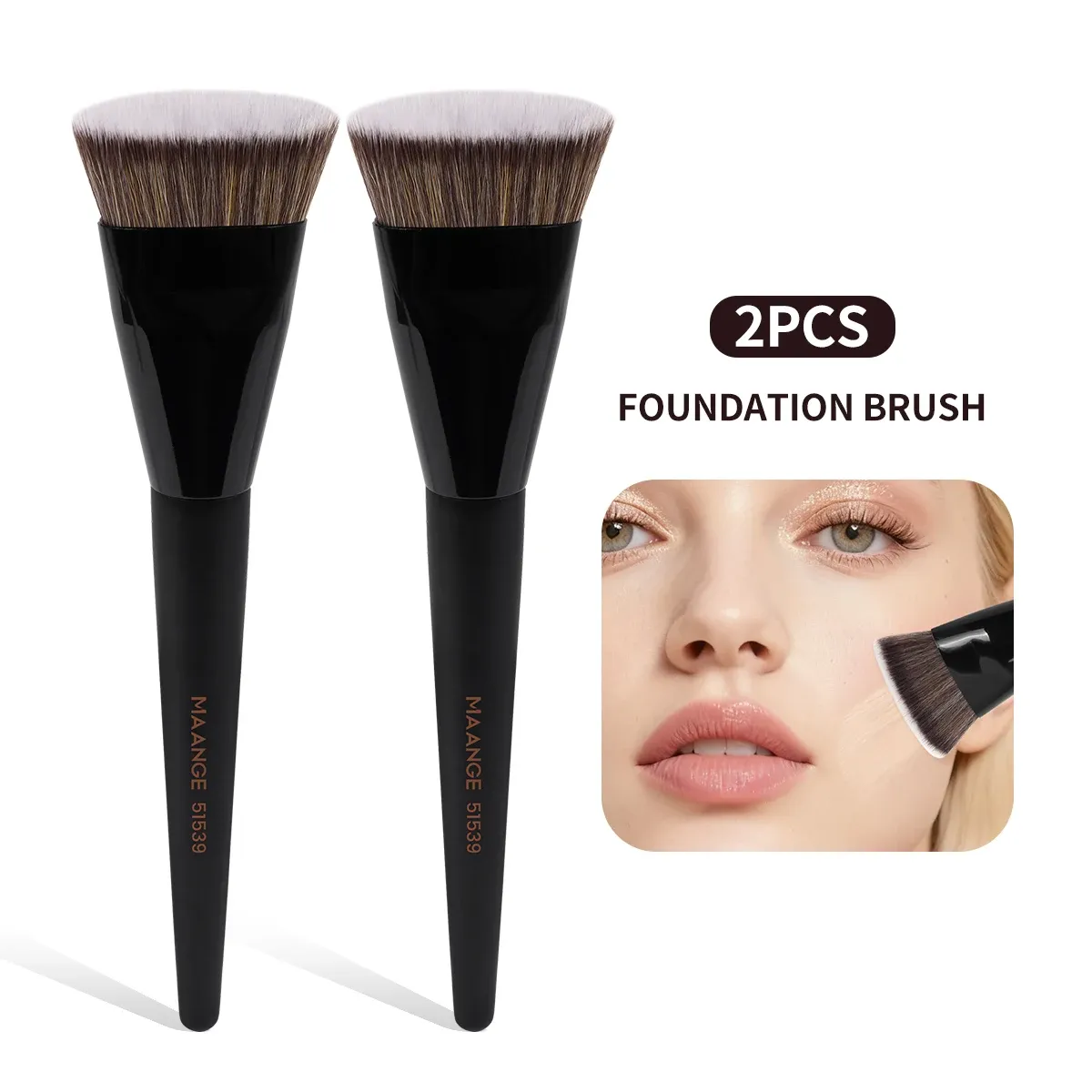 MAANGE Flat Top Foundation Brush with Box - Synthetic Hair, Skin-Friendly, Portable Makeup Tool for Powder, Blush, Concealer - Professional Kabuki Blending showcase 14