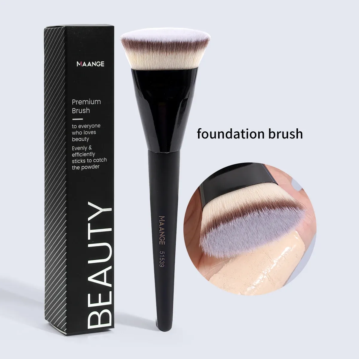 MAANGE Flat Top Foundation Brush with Box - Synthetic Hair, Skin-Friendly, Portable Makeup Tool for Powder, Blush, Concealer - Professional Kabuki Blending showcase 8