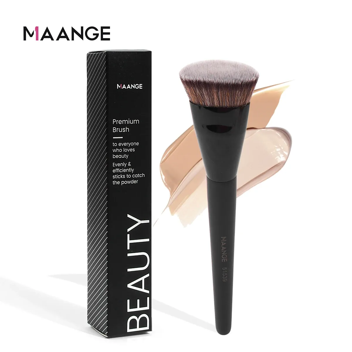 MAANGE Flat Top Foundation Brush with Box - Synthetic Hair, Skin-Friendly, Portable Makeup Tool for Blush, Concealer, and Powder Application thumbnail 1