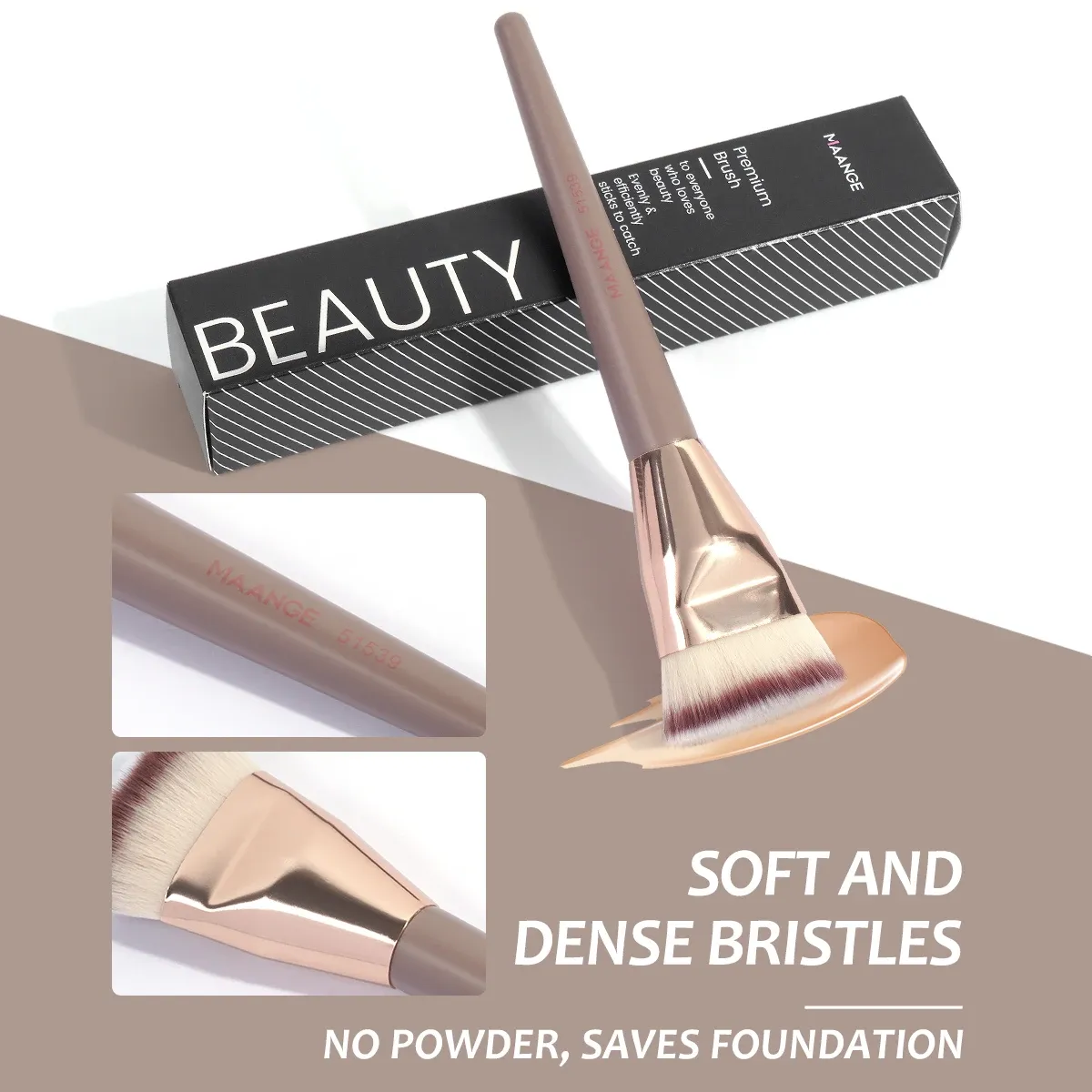 MAANGE Flat Top Foundation Brush with Box - Synthetic Hair, Skin-Friendly, Portable Makeup Tool for Blush, Concealer, and Powder Application showcase 9