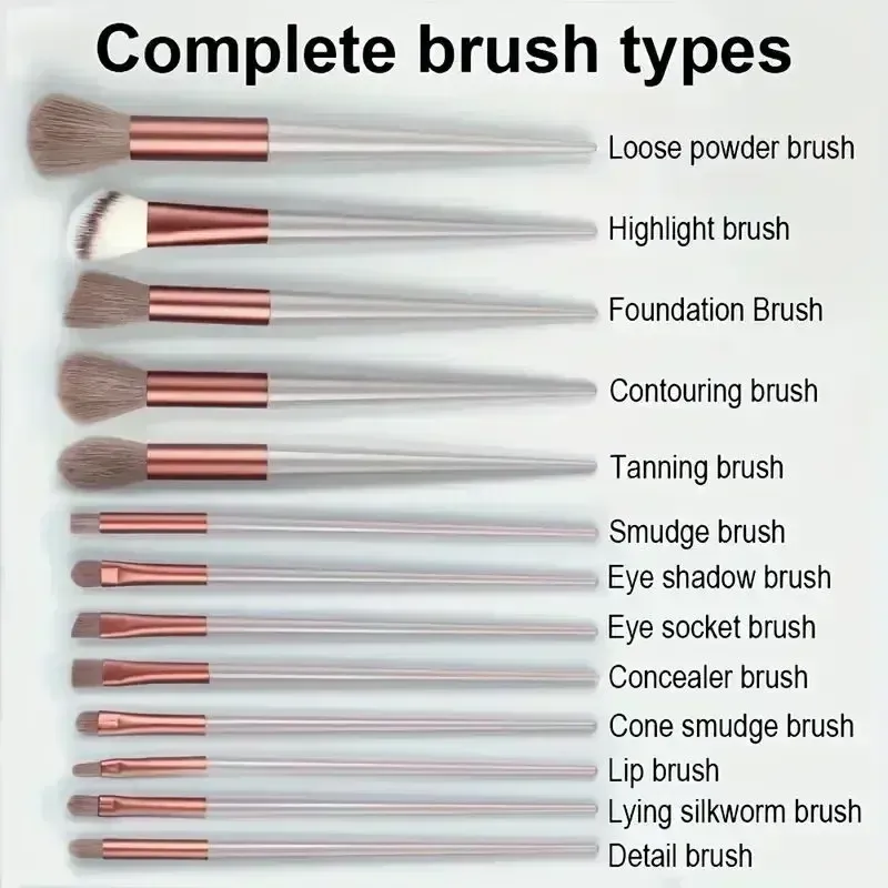 Professional 10-Piece Makeup Brush Set: Soft Fluffy Kabuki Blending Foundation Powder Eyeshadow Cosmetic Beauty Tools with Storage Bag showcase 1