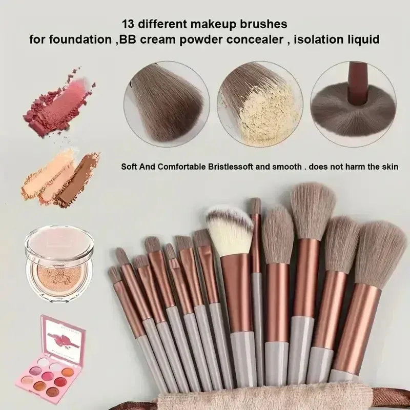 Professional 10-Piece Makeup Brush Set: Soft Fluffy Kabuki Blending Foundation Powder Eyeshadow Cosmetic Beauty Tools with Storage Bag showcase 2