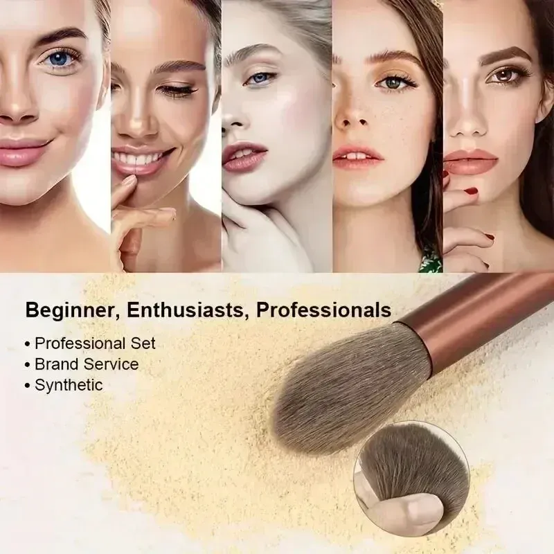Professional 10-Piece Makeup Brush Set: Soft Fluffy Kabuki Blending Foundation Powder Eyeshadow Cosmetic Beauty Tools with Storage Bag thumbnail 4