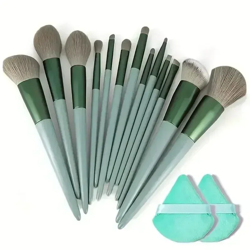 Professional 10-Piece Makeup Brush Set: Soft Fluffy Kabuki Blending Foundation Powder Eyeshadow Cosmetic Beauty Tools with Storage Bag showcase 12