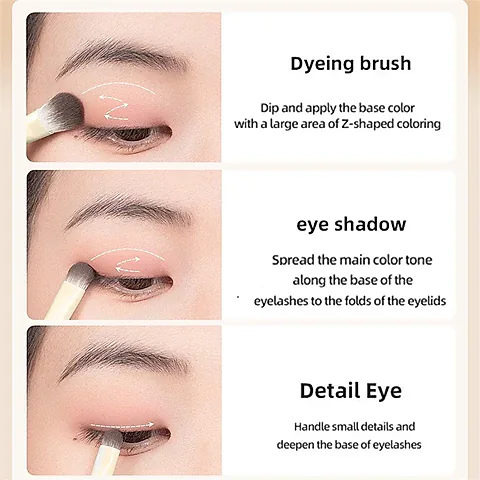 10pcs Natural Eye Makeup Brushes Set - Ultra Soft Eyeshadow & Eyeliner Tools for Professional & Beginner Makeup Application