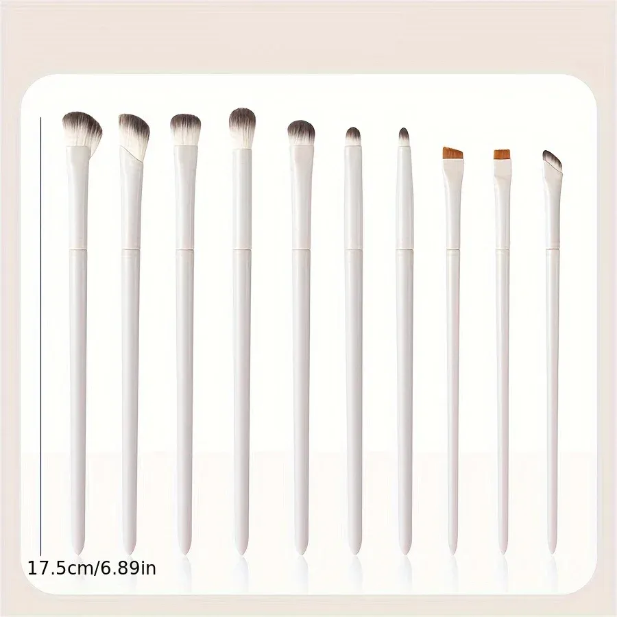 10pcs Natural Eye Makeup Brushes Set - Ultra Soft Eyeshadow & Eyeliner Tools for Professional & Beginner Makeup Application showcase 5