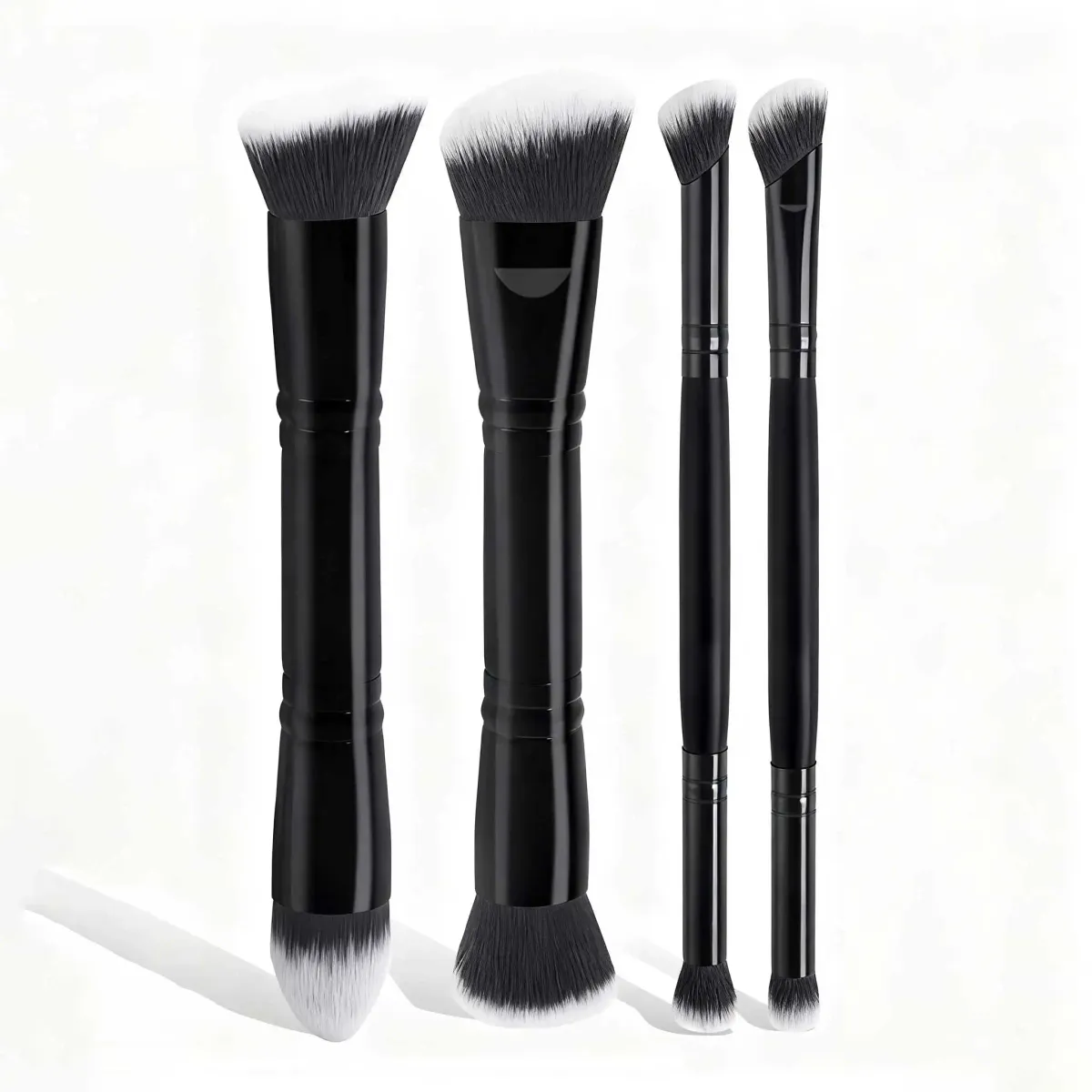 4pcs Dual-Ended Makeup Brush Set with Box | Wool Fiber Foundation, Powder, Blush, Eyeshadow Brushes | Beginner Travel Kit | Chemical-Free showcase 13