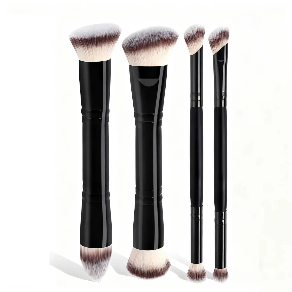 4pcs Dual-Ended Makeup Brush Set with Box | Wool Fiber Foundation, Powder, Blush, Eyeshadow Brushes | Beginner Travel Kit | Chemical-Free showcase 10