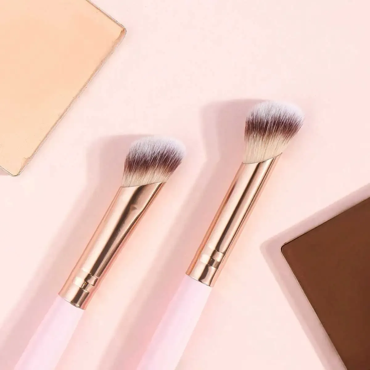 4pcs Dual-Ended Makeup Brush Set with Box | Wool Fiber Foundation, Powder, Blush, Eyeshadow Brushes | Beginner Travel Kit | Chemical-Free thumbnail 6