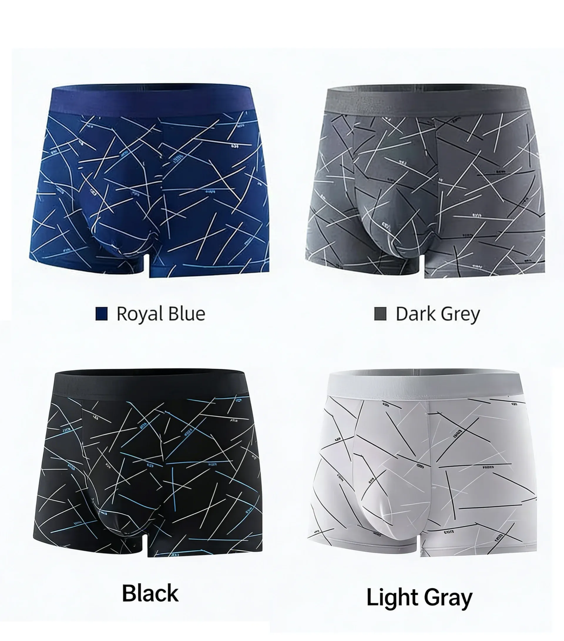 4pcs Men's Underwear Boxer Briefs - Comfortable Soft Fashionable Daily Print Sporty Breathable Intimate Apparel thumbnail 6