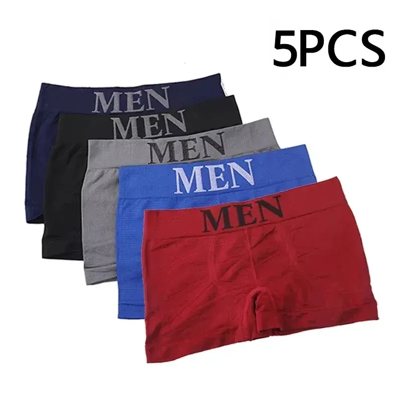 5-Pack Men's Boxer Briefs: High Elasticity, Breathable, Soft Polyester Underwear for Daily Comfort