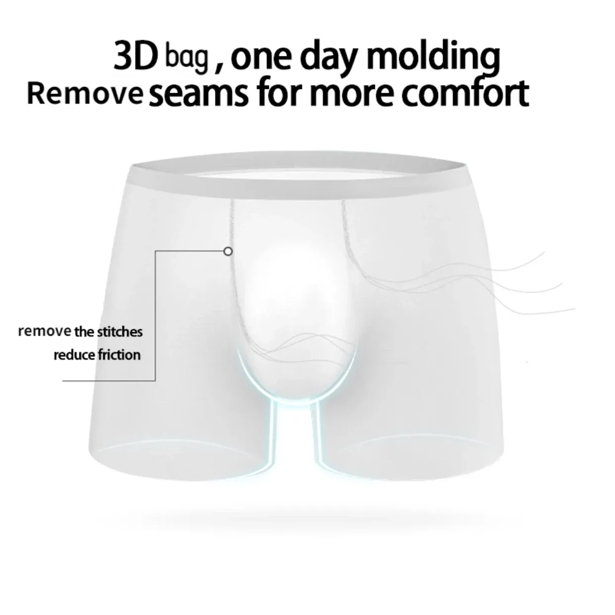 3 Pack Men's Ice Silk Boxer Shorts - Seamless, Sexy, Breathable Underwear Briefs for Ultimate Comfort and Quick Dry Performance thumbnail 5