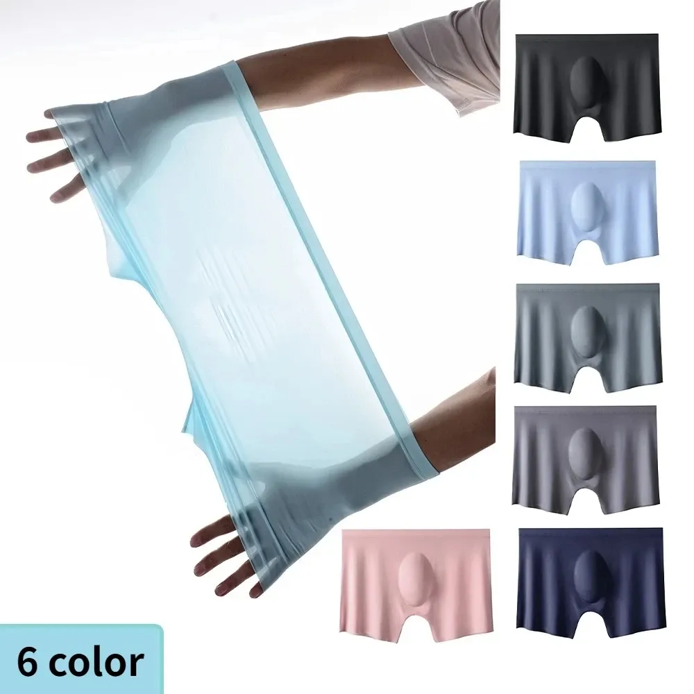 3 Pack Men's Ice Silk Boxer Shorts - Seamless, Sexy, Breathable Underwear Briefs for Ultimate Comfort and Quick Dry Performance showcase 9