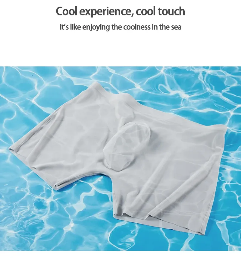 3 Pack Men's Ice Silk Boxer Shorts - Seamless, Sexy, Breathable Underwear Briefs for Ultimate Comfort and Quick Dry Performance showcase 8