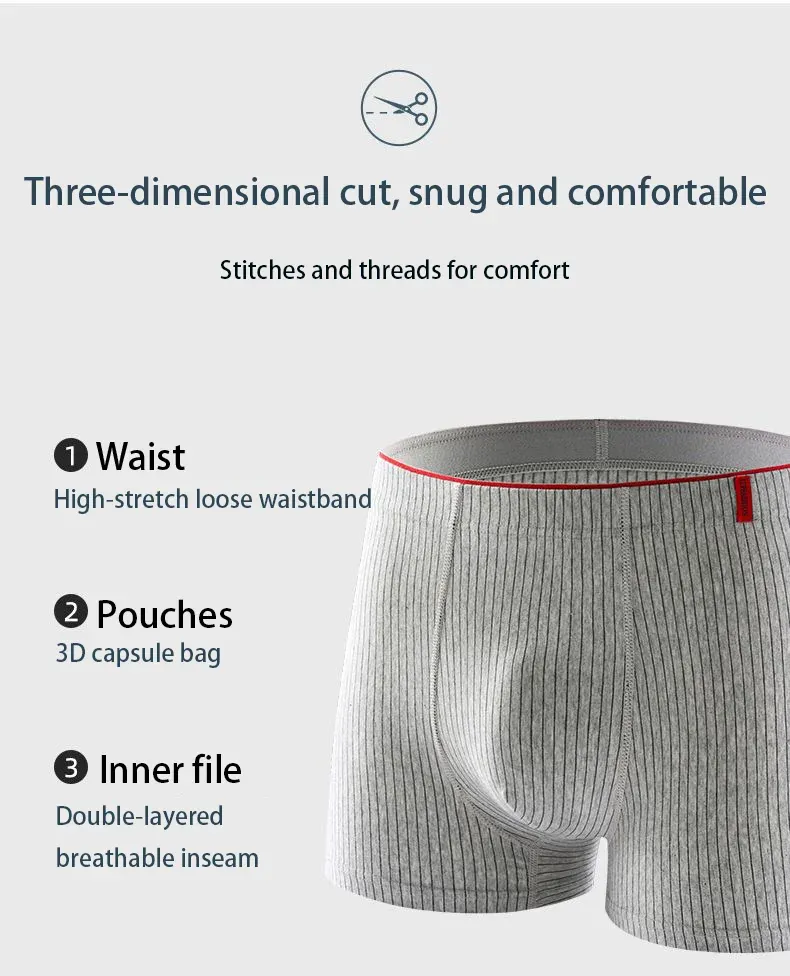 4-Pack Men's Striped Boxer Briefs - Soft, Breathable, Comfortable Cotton Underwear for Casual Everyday Wear showcase 10