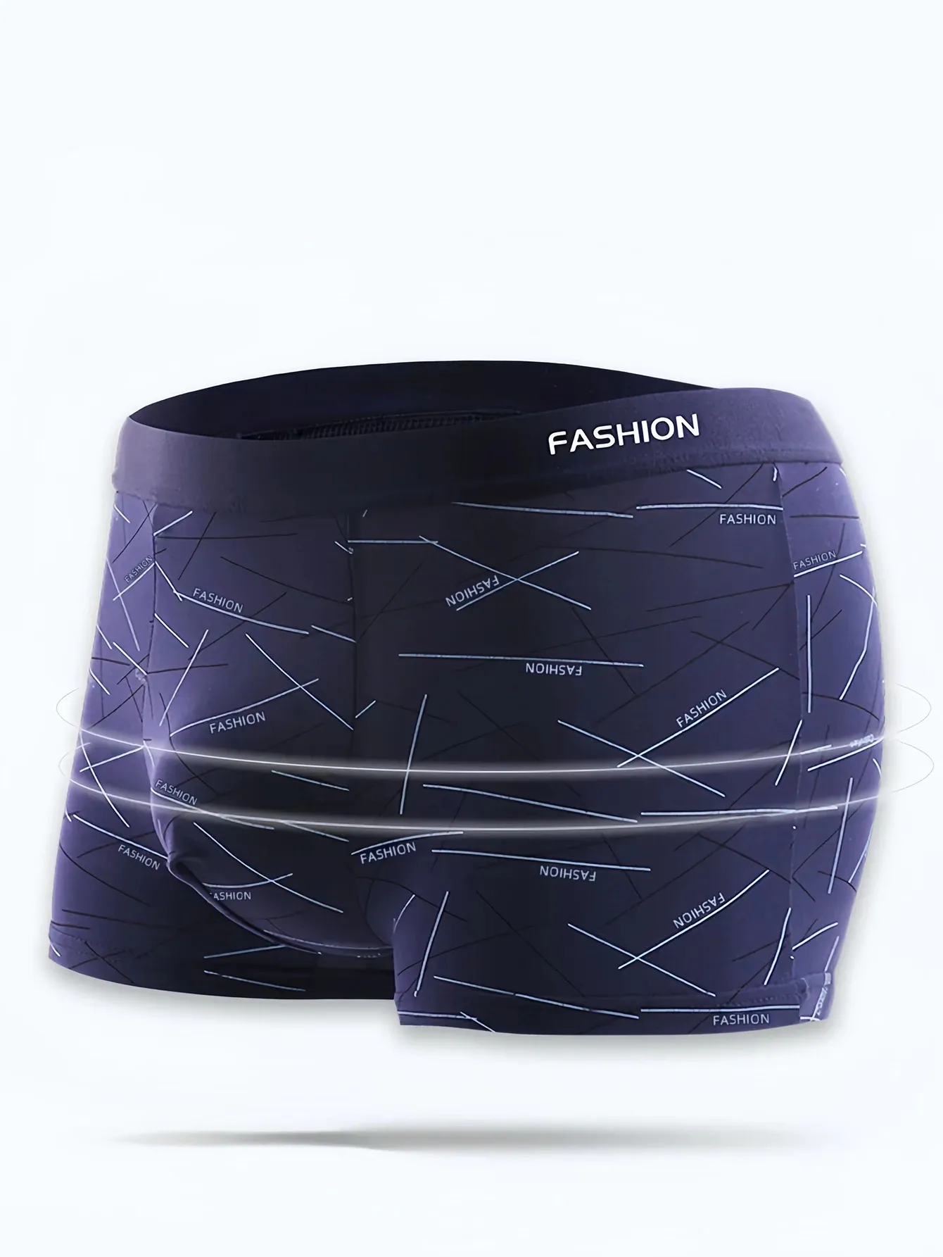 4pcs Men's Underwear Boxer Briefs - Comfortable Soft Fashionable Daily Line Print Sporty Breathable Intimate Apparel thumbnail 3