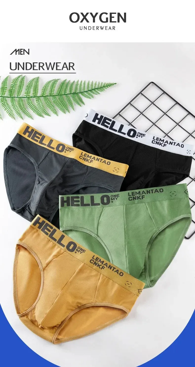 4-Pack Men's Sexy Briefs & Underwear Shorts - Breathable Elastic Cotton Blend for Comfort & Style, Large Sizes Available showcase 2