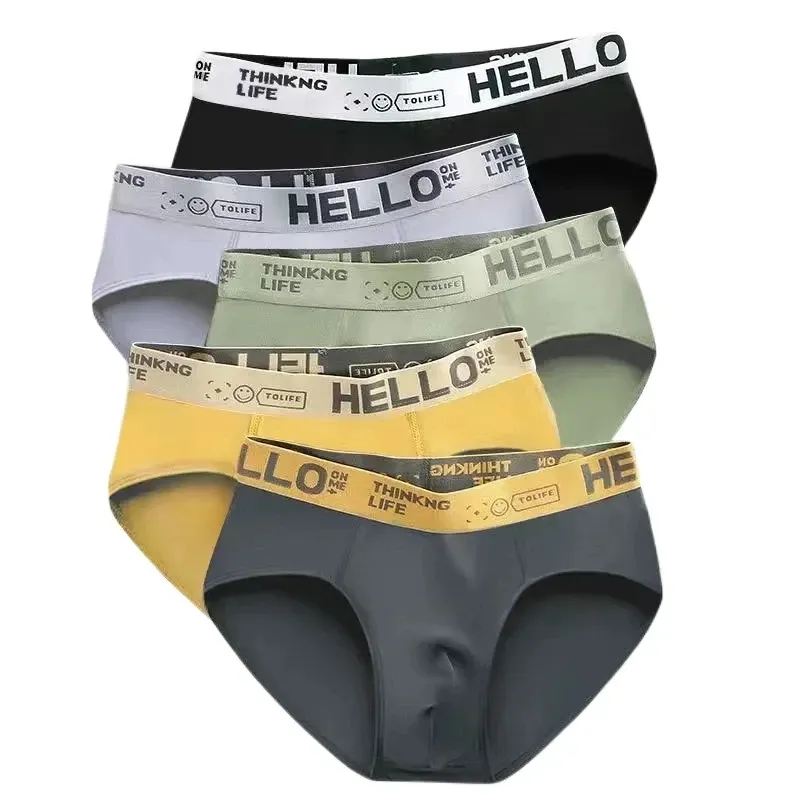 4-Pack Men's Sexy Briefs & Underwear Shorts - Breathable Elastic Cotton Blend for Comfort & Style, Large Sizes Available