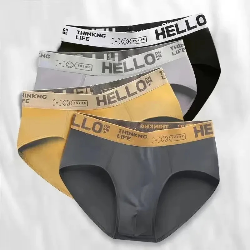 4-Pack Men's Sexy Briefs & Underwear Shorts - Breathable Elastic Cotton Blend for Comfort & Style, Large Sizes Available thumbnail 3