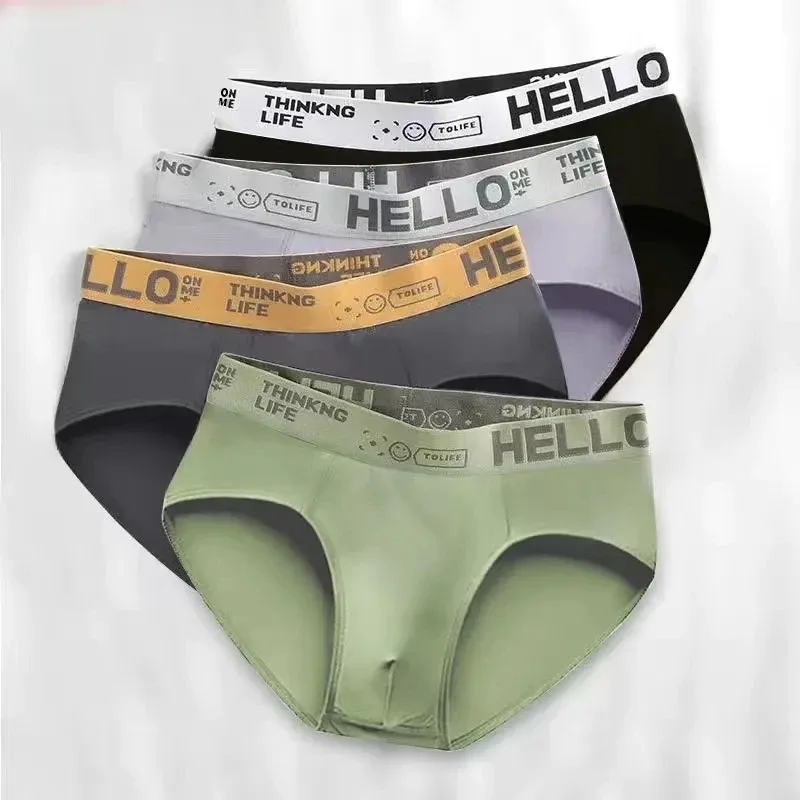 4-Pack Men's Sexy Briefs & Underwear Shorts - Breathable Elastic Cotton Blend for Comfort & Style, Large Sizes Available thumbnail 2