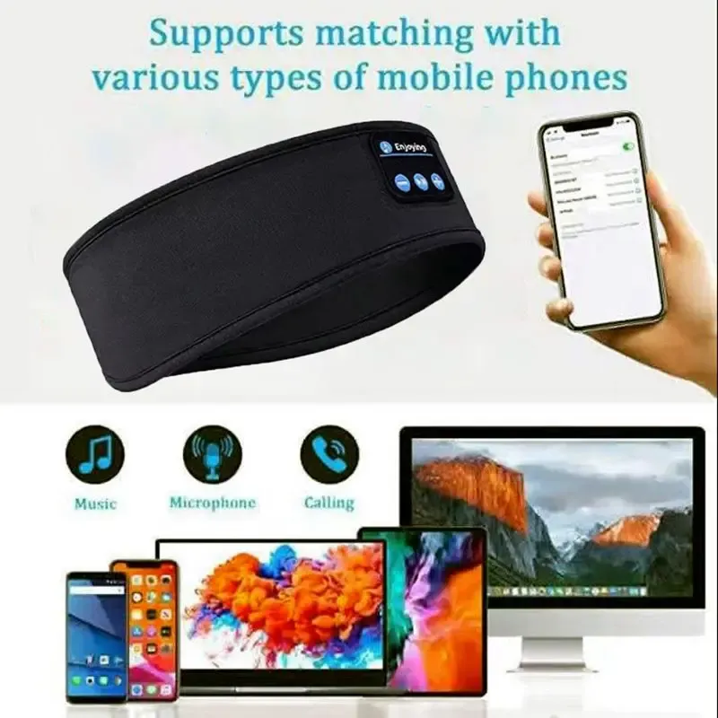 Wireless Bluetooth Sleep Headband with Eye Mask - Soft Music Headset for Sleeping, Sports, Yoga, Running showcase 2