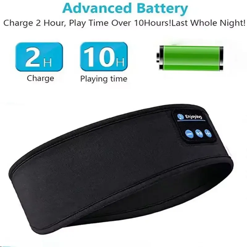 Wireless Bluetooth Sleep Headband with Eye Mask - Soft Music Headset for Sleeping, Sports, Yoga, Running thumbnail 6