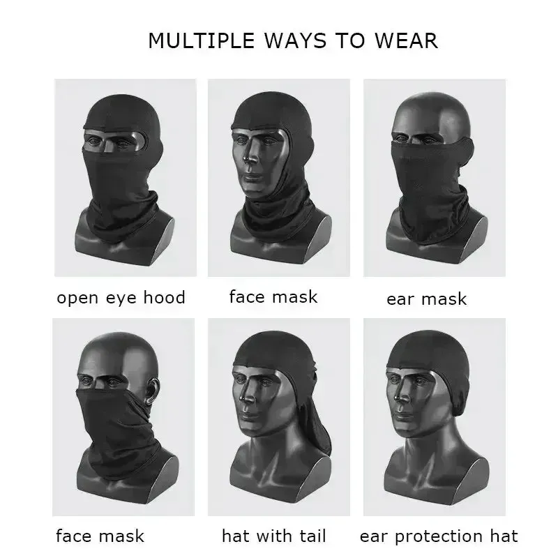 Summer Tactical Balaclava Face Mask Cooling Neck Gaiter for Men & Women, Sun Protection Hiking Cycling Motorcycle Helmet Hood, Breathable Lightweight Scarf thumbnail 3