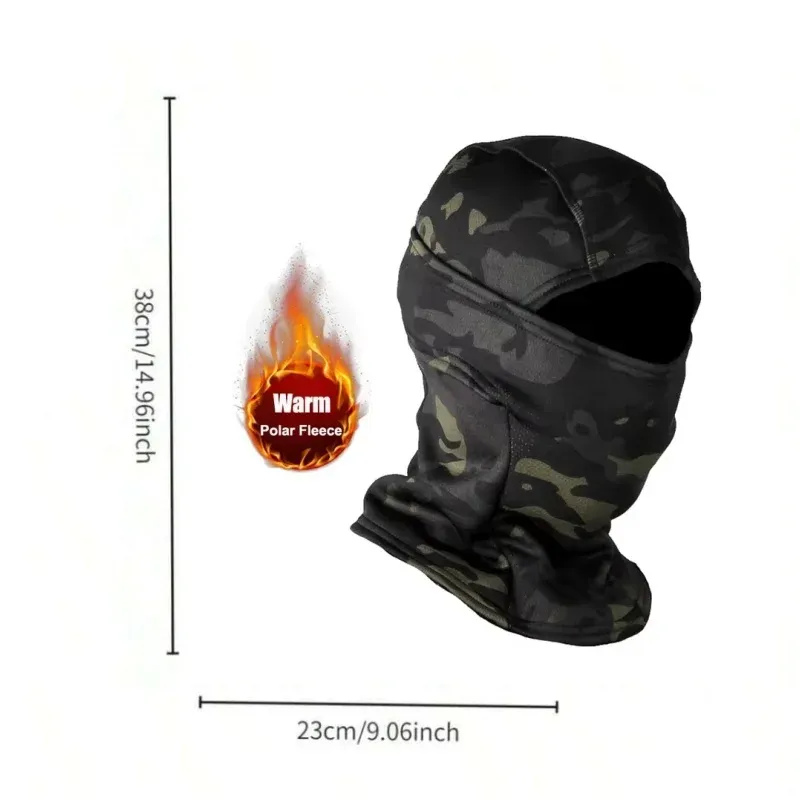 Winter Camouflage Fleece Balaclava Full Face Mask - Cold Proof Ski, Cycling, Motorcycle Helmet Liner for Outdoor Activities thumbnail 6