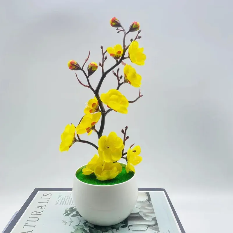 Artificial Plum Blossom Bonsai Tree - Lifelike Silk Flowers in Pot for Home, Office, and Event Decor - Realistic Fake Plant for Year-Round Beauty showcase 8