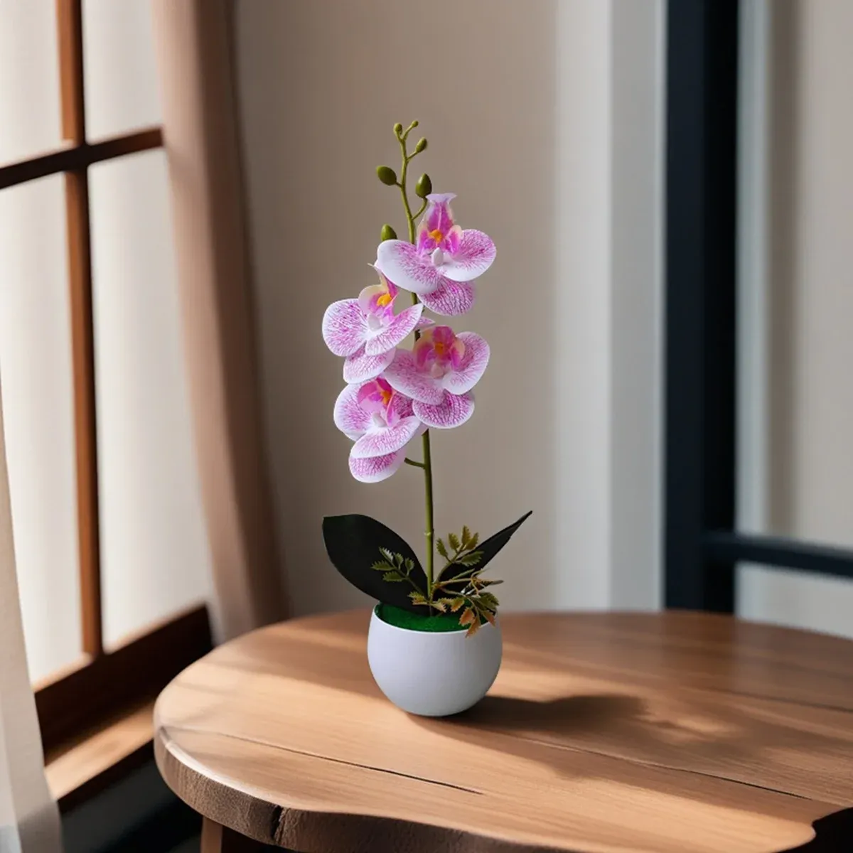 Realistic Artificial Orchid Potted Plant with Pot - Lifelike Fake Flower Decor for Home, Office, Hotel Tabletop Centerpiece showcase 14