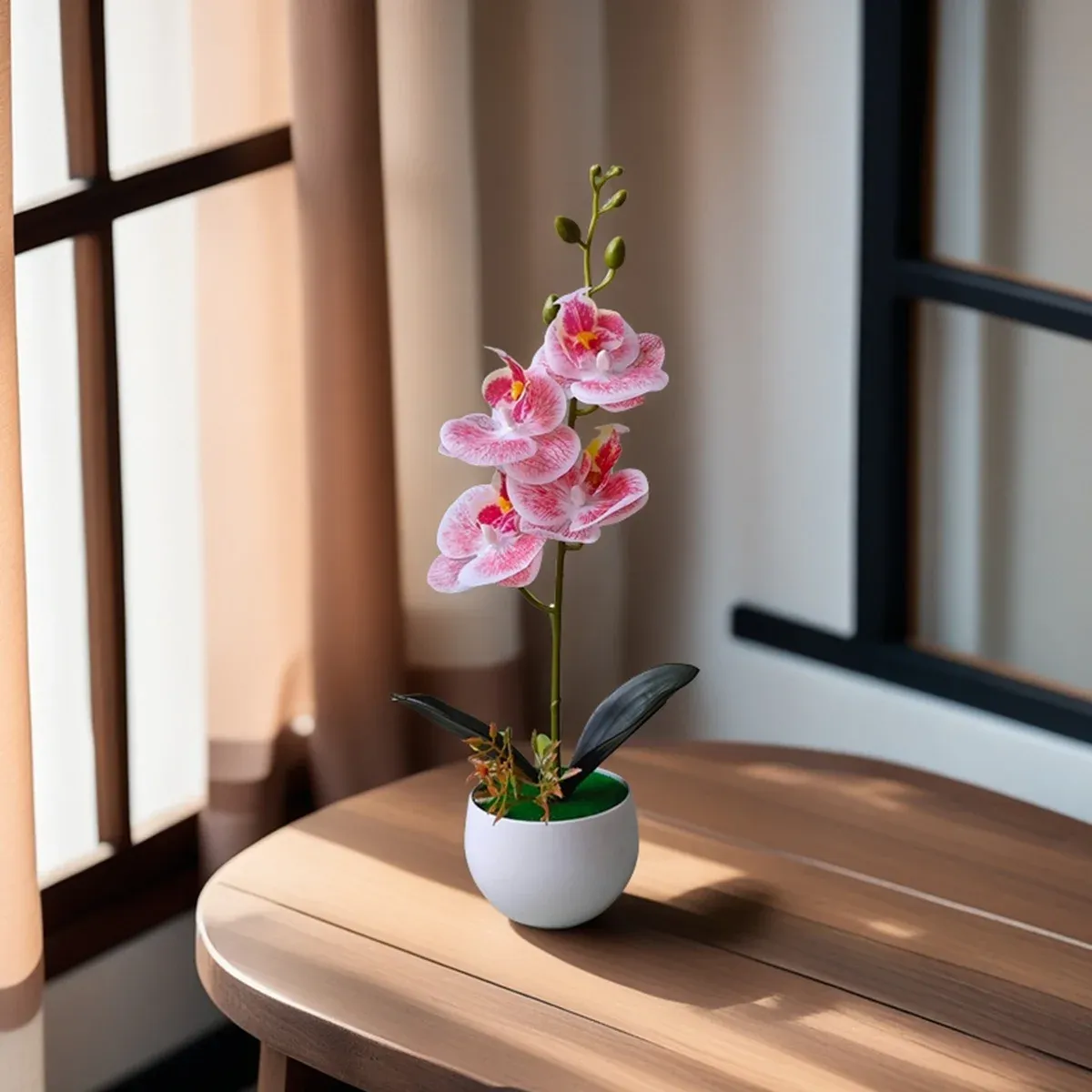 Realistic Artificial Orchid Potted Plant with Pot - Lifelike Fake Flower Decor for Home, Office, Hotel Tabletop Centerpiece showcase 15