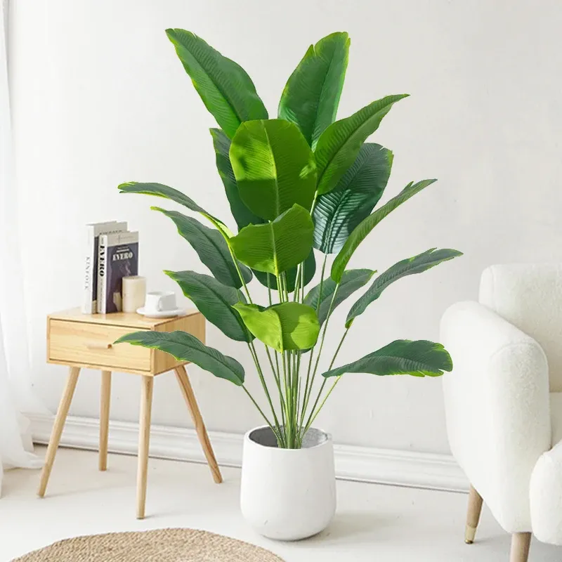 Large Artificial Tropical Palm Tree - Realistic Fake Banana Plant Leaves, Real Touch Plastic Monstera for Home Garden Party Decor showcase 5