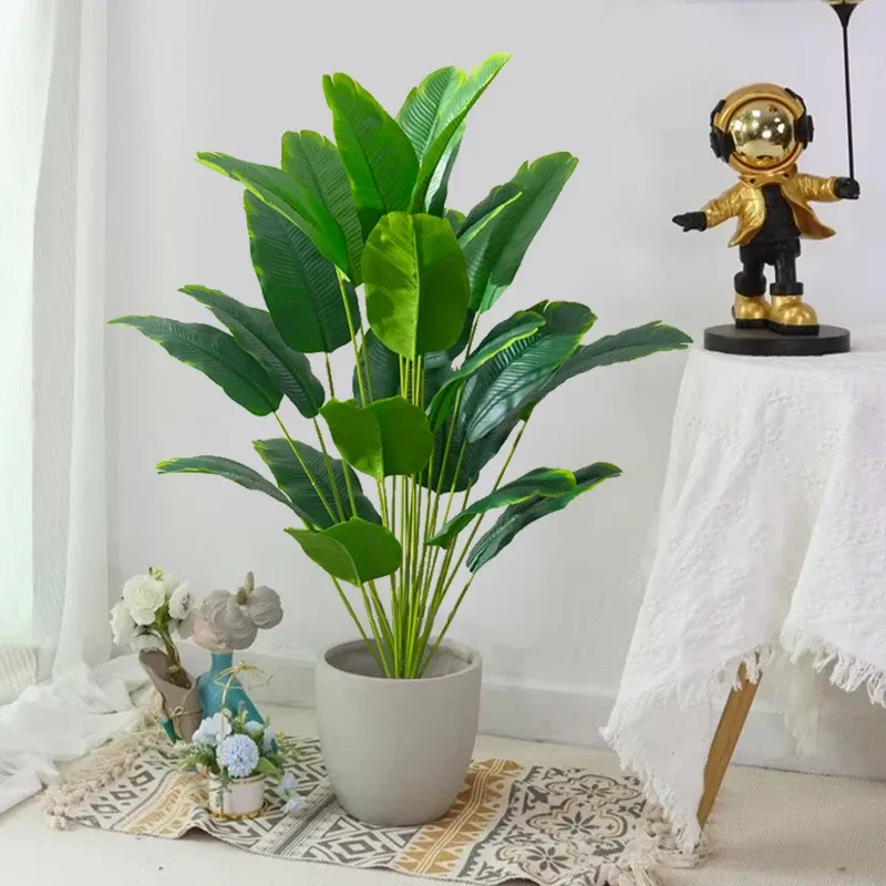 Large Artificial Tropical Palm Tree - Realistic Fake Banana Plant Leaves, Real Touch Plastic Monstera for Home Garden Party Decor thumbnail 6