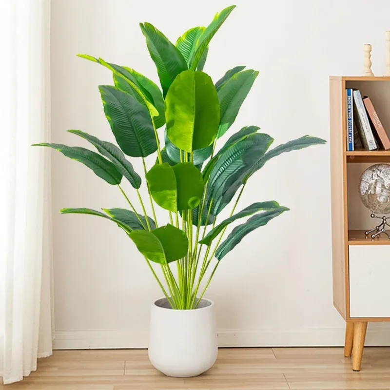 Large Artificial Tropical Palm Tree - Realistic Fake Banana Plant Leaves, Real Touch Plastic Monstera for Home Garden Party Decor thumbnail 3