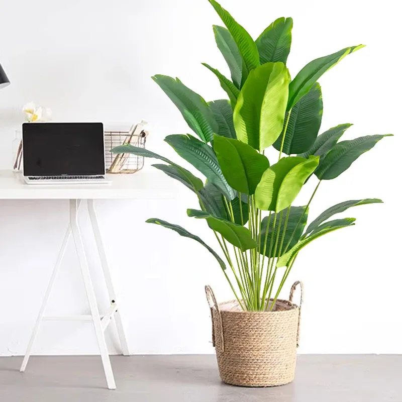 Large Artificial Tropical Palm Tree - Realistic Fake Banana Plant Leaves, Real Touch Plastic Monstera for Home Garden Party Decor thumbnail 4