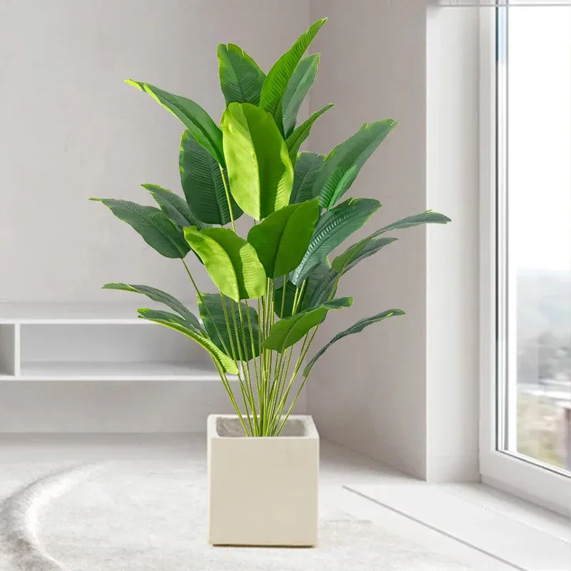 Large Artificial Tropical Palm Tree - Realistic Fake Banana Plant Leaves, Real Touch Plastic Monstera for Home Garden Party Decor showcase 4