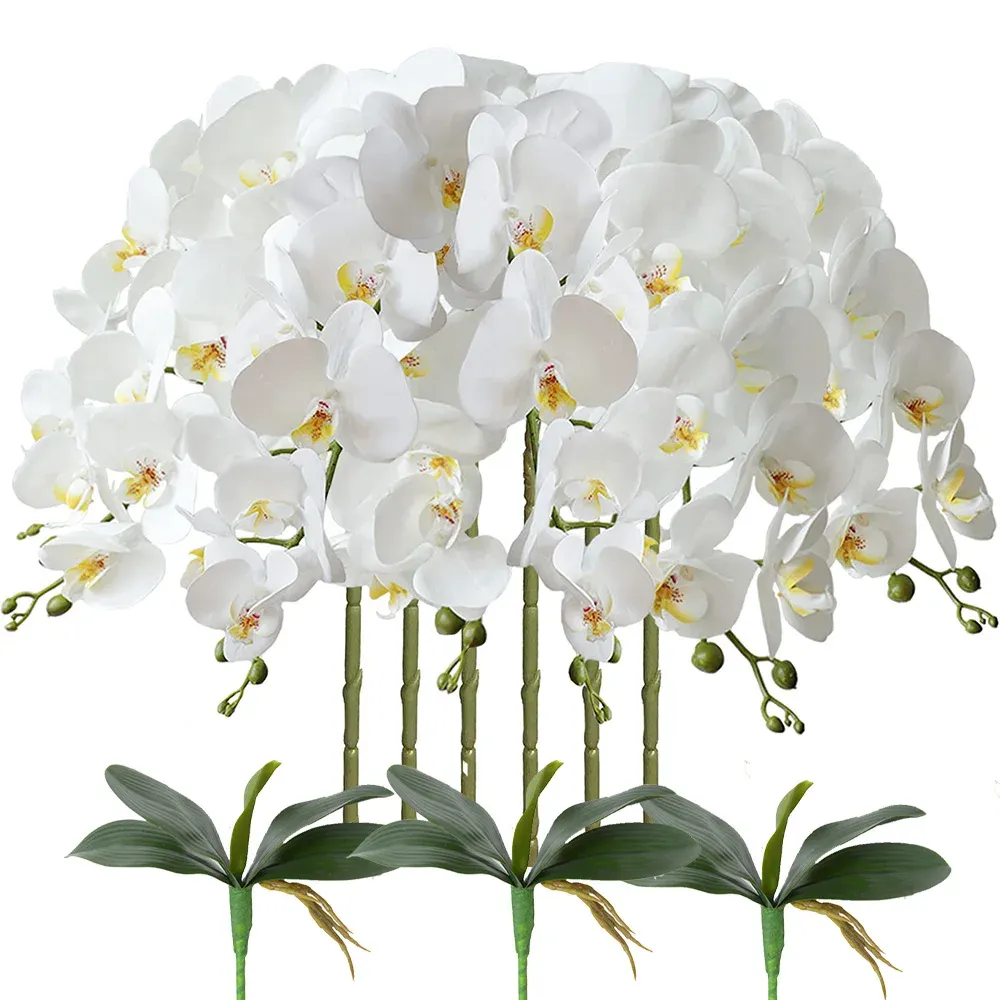 2PCS Artificial Orchid Flower Set - 69cm Tall Real Touch Phalaenopsis Stems with 9 Heads Each, Perfect for Home Decor, Wedding Centerpieces, and Indoor Vase Arrangements thumbnail 1