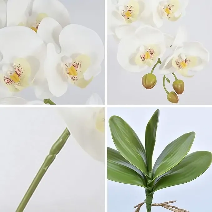 2PCS Artificial Orchid Flower Set - 69cm Tall Real Touch Phalaenopsis Stems with 9 Heads Each, Perfect for Home Decor, Wedding Centerpieces, and Indoor Vase Arrangements thumbnail 5