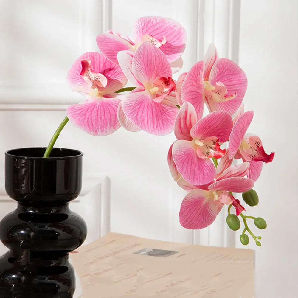 2PCS Artificial Orchid Flower Set - 69cm Tall Real Touch Phalaenopsis Stems with 9 Heads Each, Perfect for Home Decor, Wedding Centerpieces, and Indoor Vase Arrangements showcase 2