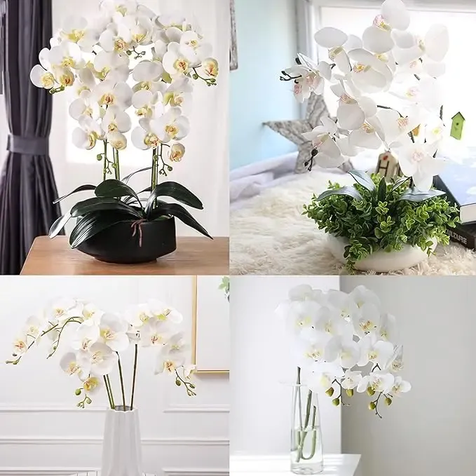 2PCS Artificial Orchid Flower Set - 69cm Tall Real Touch Phalaenopsis Stems with 9 Heads Each, Perfect for Home Decor, Wedding Centerpieces, and Indoor Vase Arrangements thumbnail 3