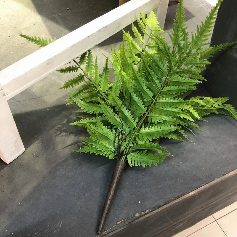 Artificial Persian Fern Leaves Plant - 7 Branch Green Fake Plant for Home Bedroom Party Decoration, 43cm DIY Floral Arrangement Accessory showcase 9