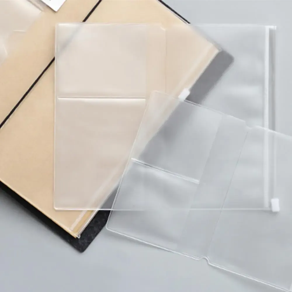 Clear PVC Zipper Pouch for Traveler's Notebooks - Business Card & Document Organizer for Diaries, Planners, and Travel Essentials showcase 3