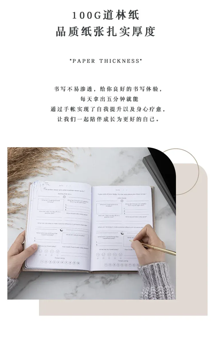 A5 Self-Care Journal & Daily Planner Notebook - Weekly, Monthly, To-Do List Agenda for Business & Personal Productivity showcase 8